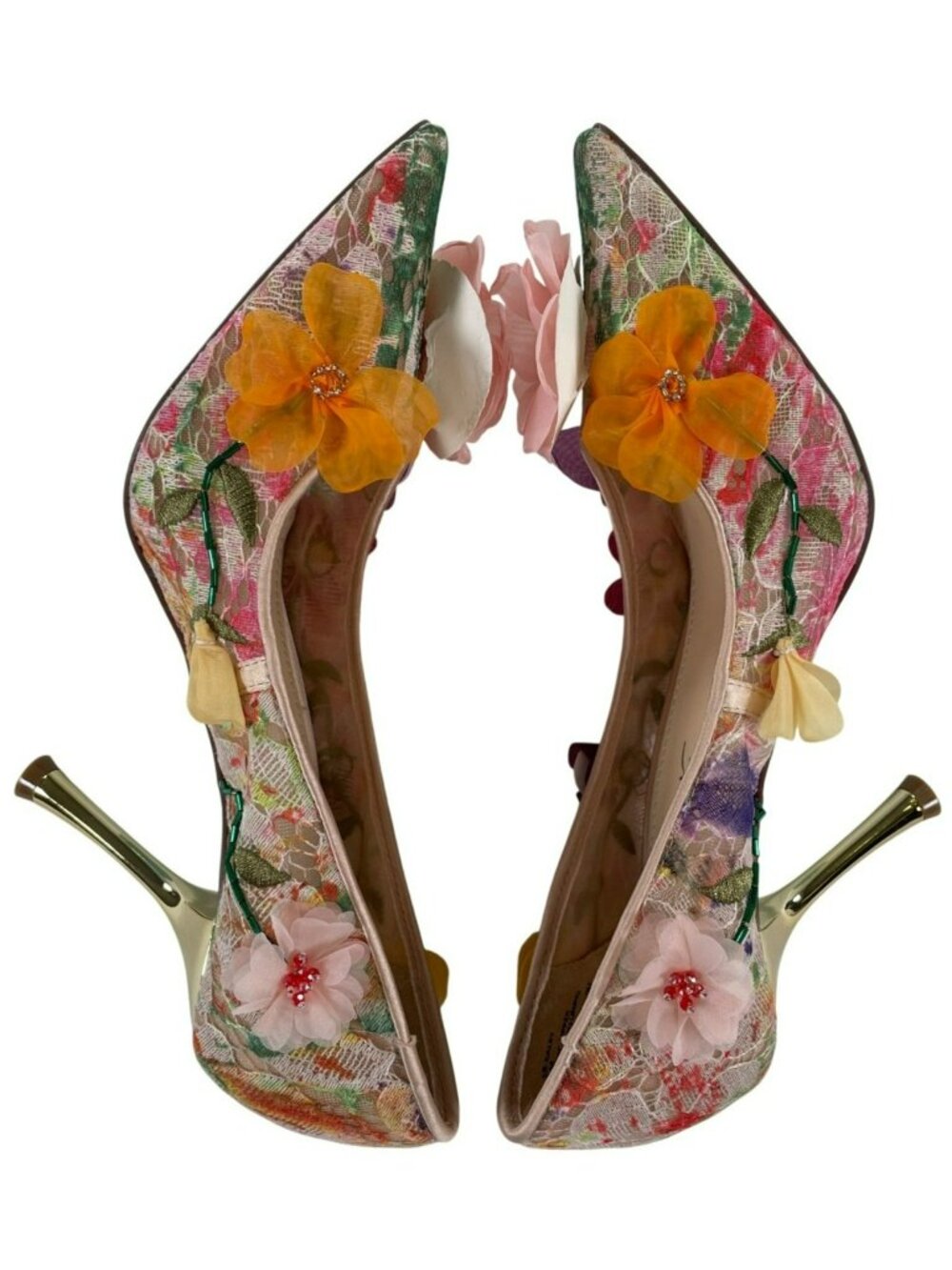 Betsey Johnson SB-Kaley Pump Heels Floral Lace Heels 3D Flower Women's Sz 9 NEW - Picture 4 of 11